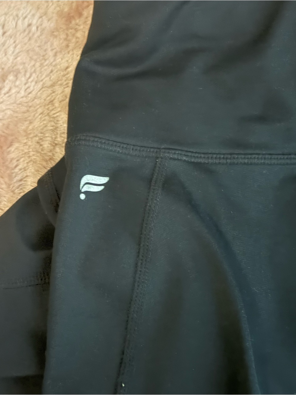 Fabletics Black High-Waist Leggings with Subtle Logo
